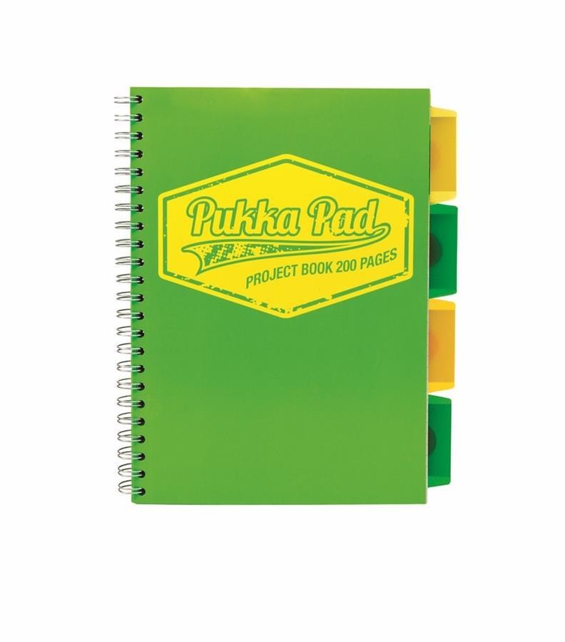 BOOKBOOK B5 100 SHEETS GRID BIND PVC GREEN NEON PUKKA 072979